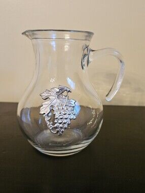Bormioli Rocco Glass Pitcher with Grape Accent